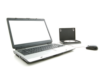 white screen in laptop and DVD box