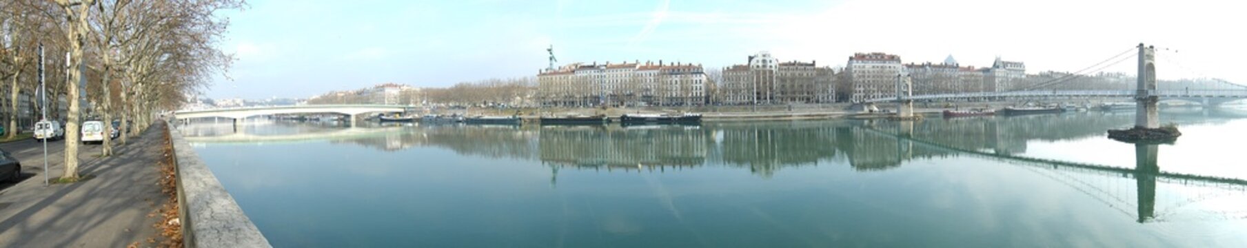Lyon, les quais du rhone, panorama