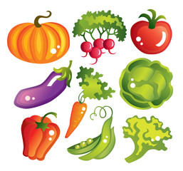 Set of vegetables