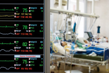 ICU monitor with several patients - 6159978