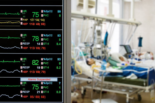 ICU Monitor With Several Patients