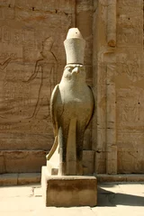 Fototapete Rund Egypte - Temple d'Edfu - Statue d'Horus © Ben