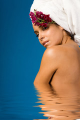 Beautiful woman in day spa