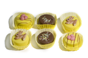 six petit fours in a row