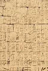Ancient Egyptian hieroglyphic bas-relief