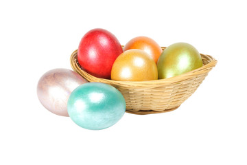 easter eggs isolated on white background