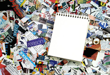 Magazine Clipping Background and Notepad