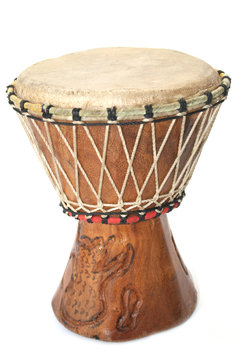 Closeup image of a bongo drum