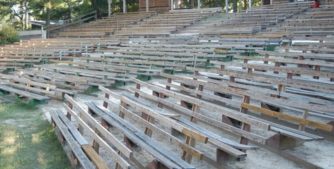 Seats at an outdoor venue