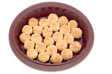 object on white food circular biscuit