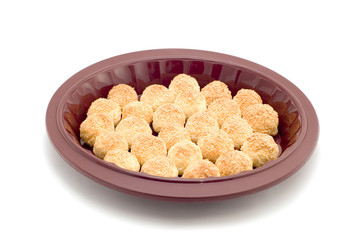 object on white food circular biscuit