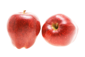 Two red apples isolated on white bacground