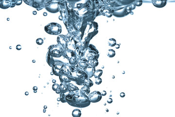 flowing stream of water causing lots of turbulence