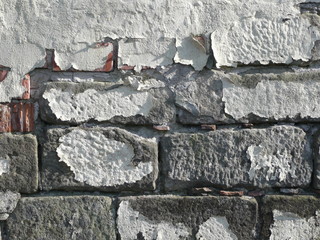 verwitterte Sandsteinmauer 