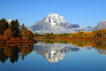 Peel and stick wall murals Bestsellers Mountains Reflection of mountain range in lake, Grand Teton National Park