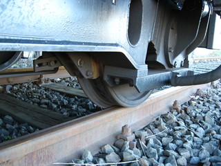 Lokrad eines Güterzuges Eisenbahn
