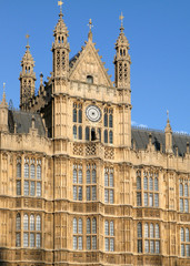 Fototapeta na wymiar British parliament building, detail of facade