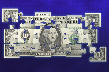 Puzzled dollar bill