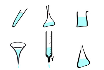 Laboratory glassware vectors