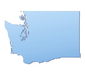 Washington(USA) map filled with light blue gradient
