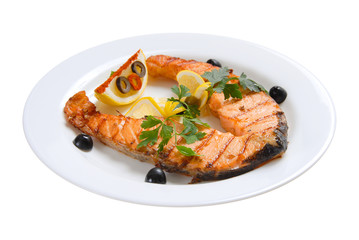 fish prepared on fire, isolated