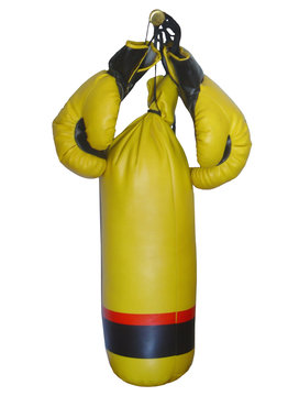 saco e luvas de boxe