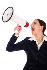 Businesswoman Shouting Through Megaphone