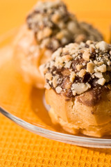 sweet series: fancy cake with almond nuts