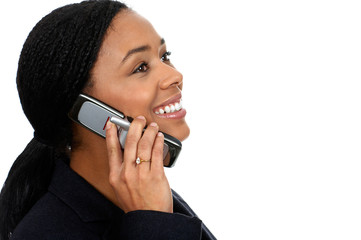 attractive business young woman calling by cellular phone..