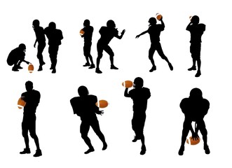 american football silhouetten 2