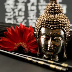 Crédence de cuisine en verre imprimé Bouddha Asie nature morte avec Bouddha