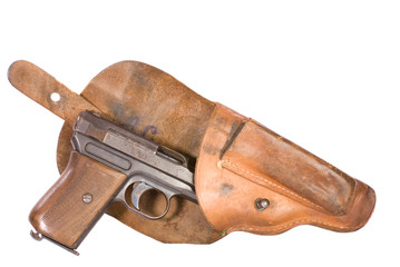 Fototapeta premium World War Two Pistol In Holster