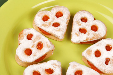 Cookies on green plate