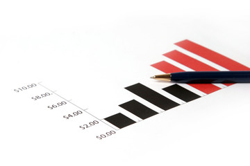 Showing a diagram on financial report