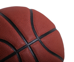 Closeup Isolation of a Basketball on White Background