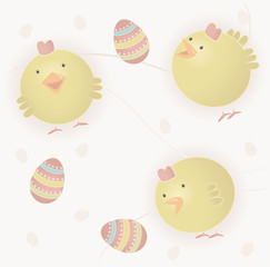 Easter eggs and baby chicks