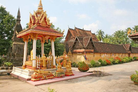 A shrine in the grounds of Wat Si Saket in Vientiane, Laos