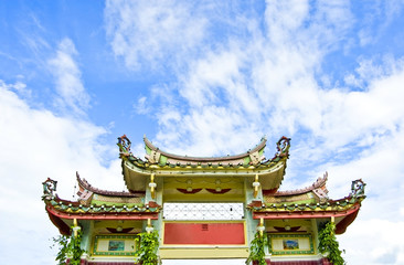 Typical Asian Chinese temple roof architecture