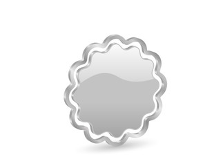 3D silver vector badge with contour