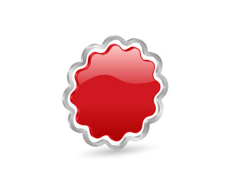 3D red vector badge with contour