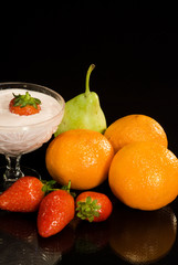 fruits isolated on the black background