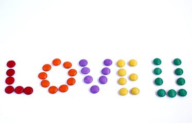 love u written with some bright candy