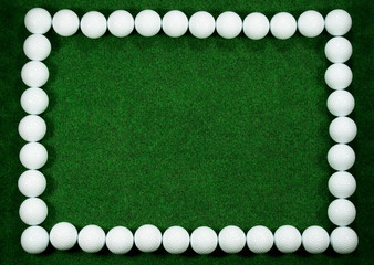 Golf frame with golfballs and a message area. - 6209145