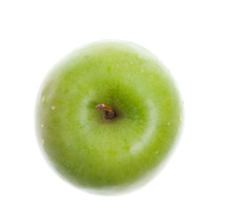 Green present apple.Object on a white background.