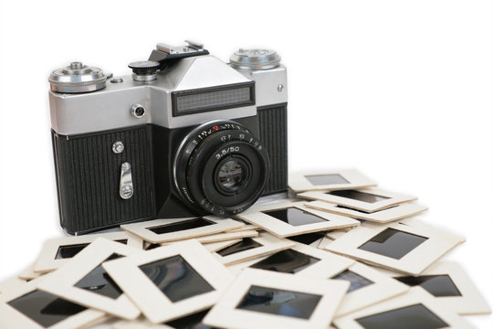 old camera and slides