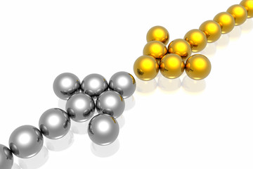 golden & silver team isolated on white