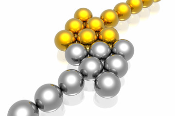 golden & silver team isolated on white