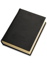 a black hardcover book on white