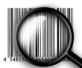 Barcode with magnifier