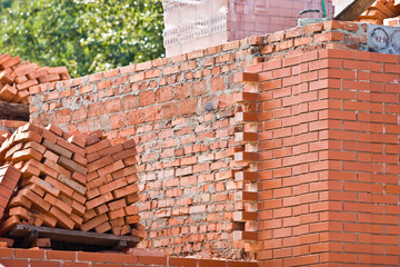 Naklejka premium building series: construction site with baked brick